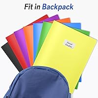 Vista 7 de Sooez Paquete de 7 carpetas con bolsillos, 2 carpetas de bolsillo con etiquetas adicionales, carpeta de plástico con bolsillos, carpeta de archivos