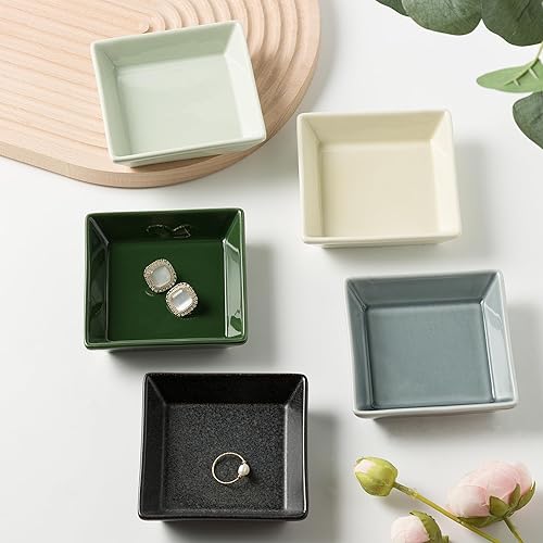 Miniatura 7 de Plato de cerámica para baratijas, bandeja para anillos, plato decorativo para joyas para aretes, collares, llaves de reloj, regalo de Navidad,