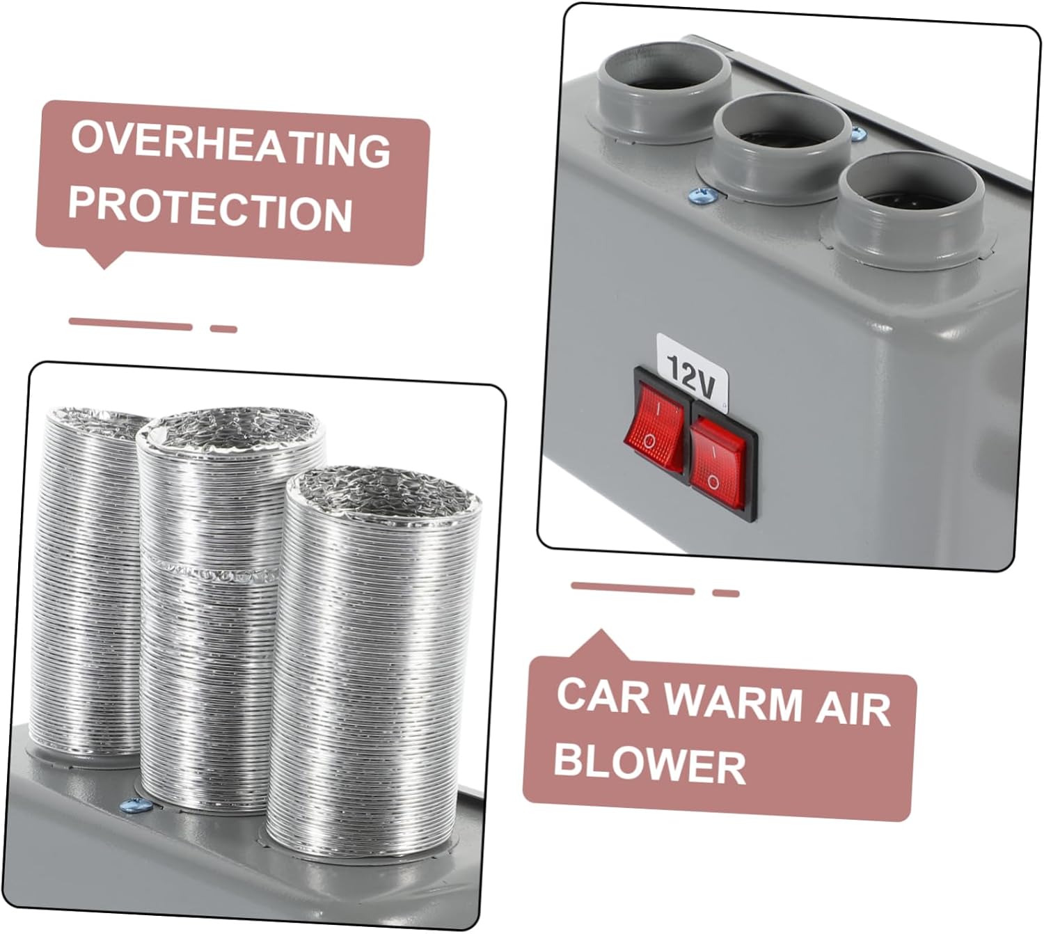 12v Car Heater Windshield Defogger Auto Heater Fan Portable Electric Car Defroster 800w Overheating