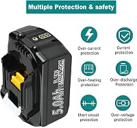 Acumulator de schimb BATTOOL Makita 18V 5000mAh 5.0Ah cu încărcător DC18RC 4A, compatibil cu BL1830B BL1840 BL1850 BL1850B BL1860 BL1860B BL1815 LXT 400 6