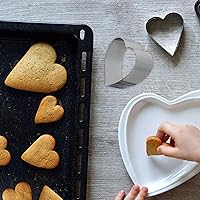 Vista 6 de Uncle Jack Moldes de cocina con forma de corazón para presentación de torre de alimentos con forma de corazón (juego de 2)