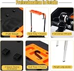 LEADALLWAY 7-in-1 Multi-Function Adjustable Work Bench with 4 Wheels Tool Storage, 330Lbs Capacity