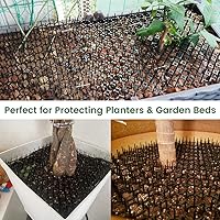 Vista 3 de Ley's Paquete de 12 alfombrillas disuasorias para gatos, 6 x 8 pulgadas, con púas, mantiene a los gatos alejados de las plantas, muebles