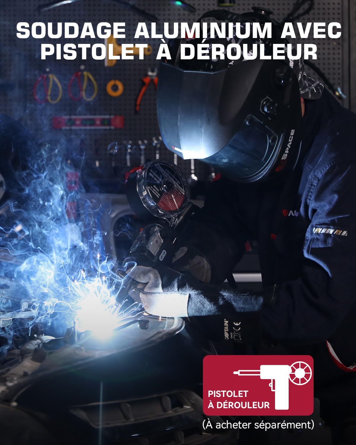 ARCCAPTAIN Poste à Souder MIG MAG, 200Amp 6 en 1 Gaz MIG/Sans gaz Flux Core MIG/Électrode Enrobée/Lift TIG/Soudage par points/Pistolet à fil 230V Machine de soudage multi-processus en aluminium