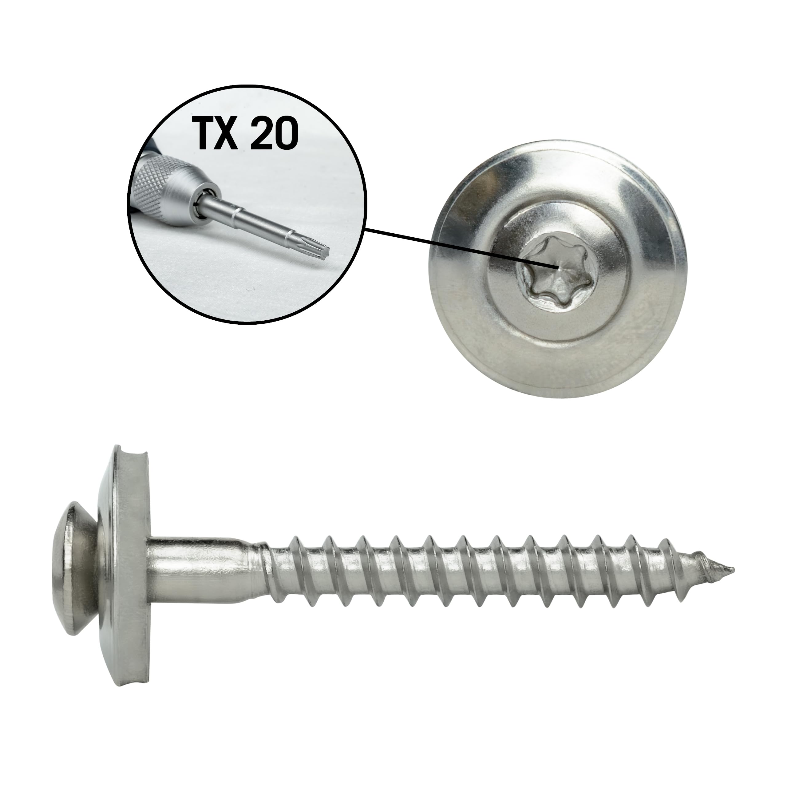 Viti con rondella di tenuta, 20 pezzi, in acciaio inox, antiruggine, viti a esagono incassato per lamiera e tetto in metallo, viti autofilettanti, viti per tetto in metallo con guarnizione