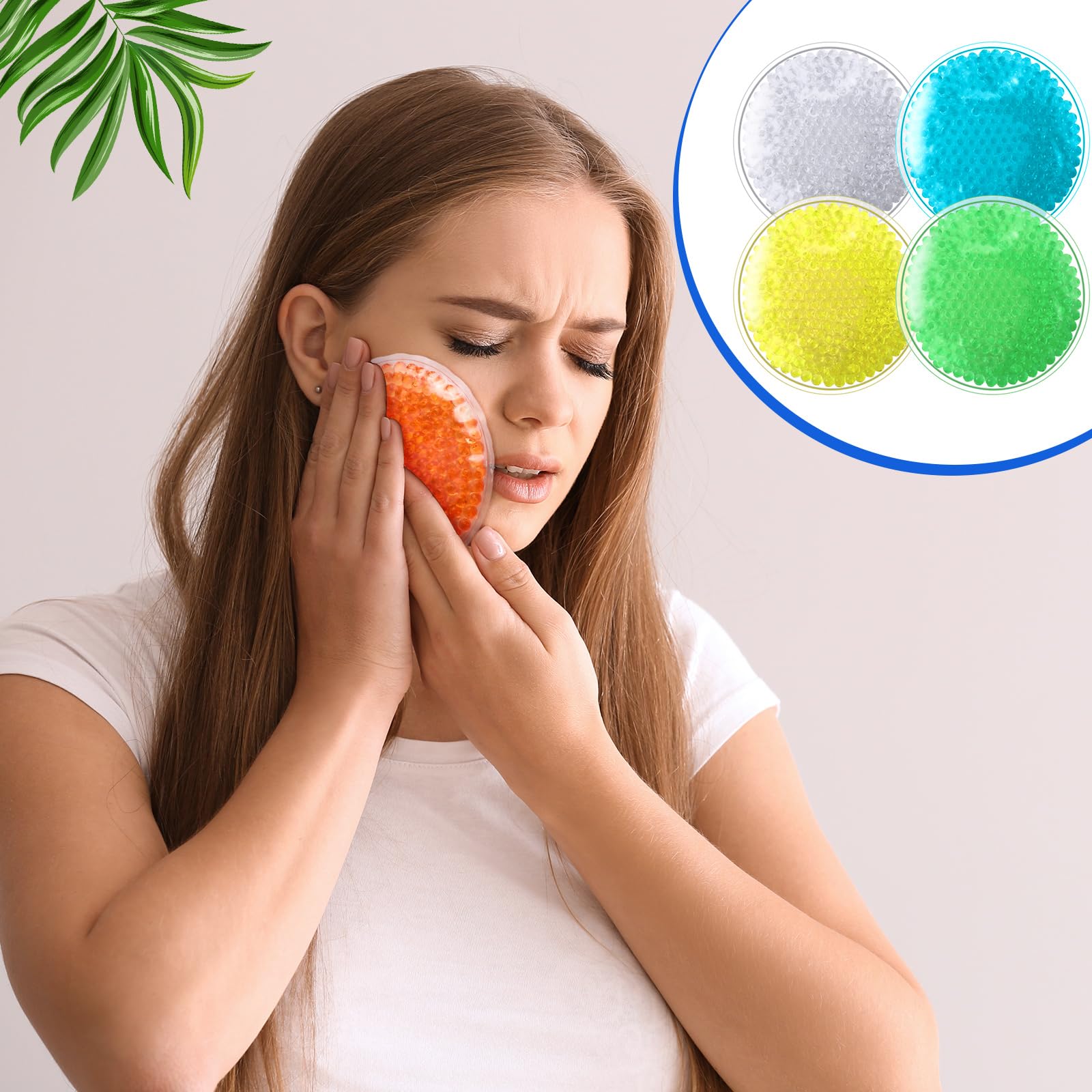 TrelaCo Paquete de 80 paquetes fríos Boo Boo para lesiones, paquetes de hielo pequeños coloridos para cara redonda caliente y fría, paquete de hielo para dientes del juicio, paquete de hielo, compresa