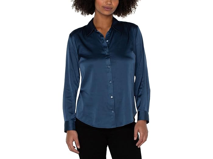 Button Front Woven Blouse - Image 1