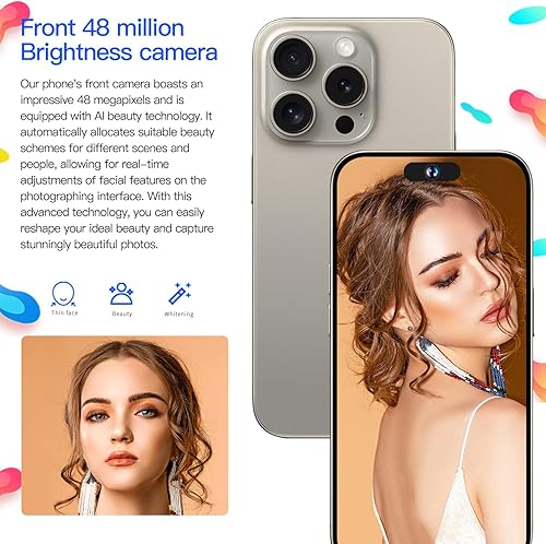 Miniatura 3 de WV LeisureMaster A15 Pro Max 5G Smartphone, 4GB+128GB Android 13 teléfonos desbloqueados, pantalla de 6.82 pulgadas+batería 6800mAh - Azul