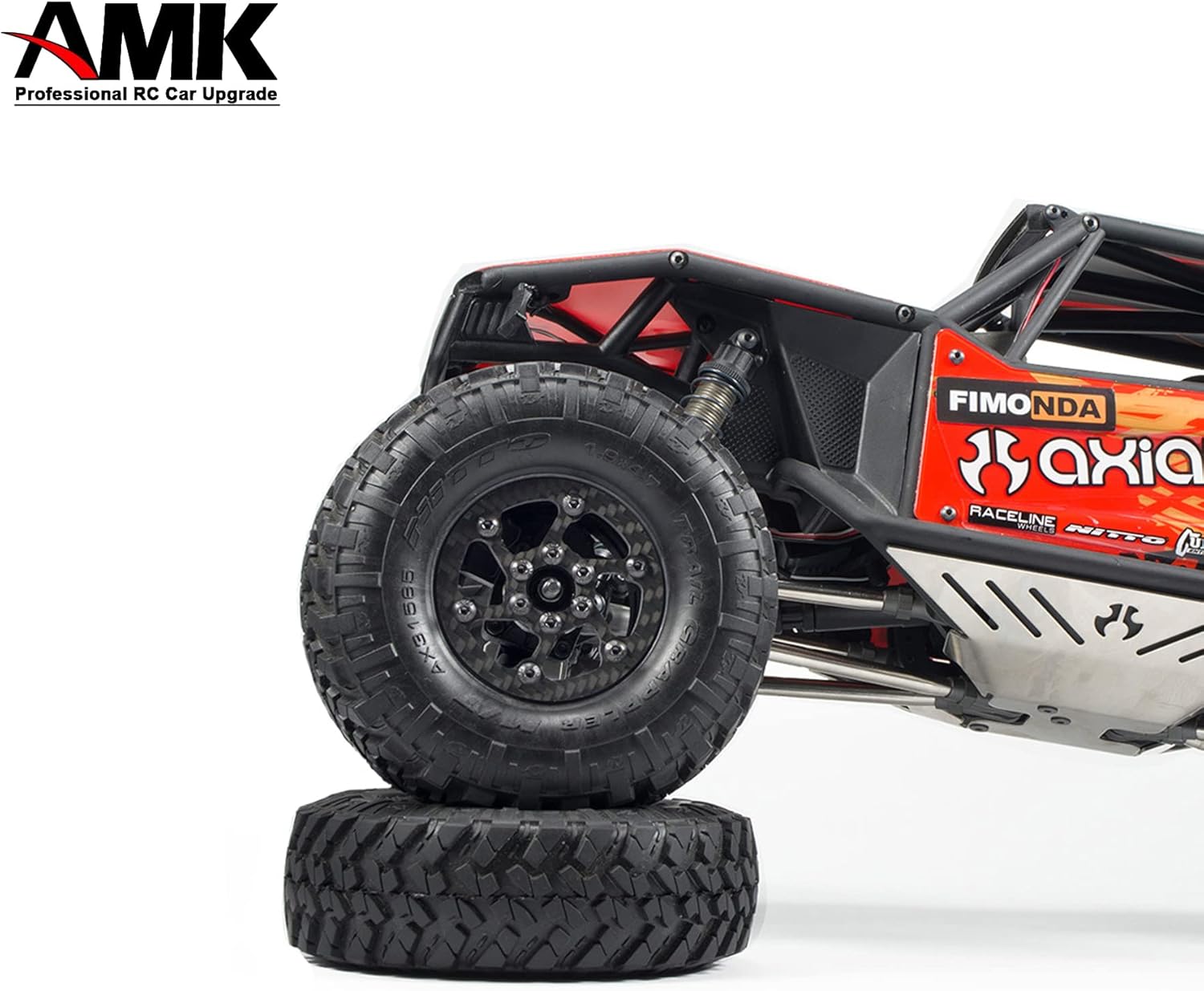 1.9 Beadlock Wheels, 4Pcs Carbon Fiber 1.9 Wheels, 1.41oz/Pcs Lightweight 1.9 Crawler Wheels for Axial SCX10 II SCX10 III Capra TF2 Element Enduro Redcat TRX4 Upgrades (A)