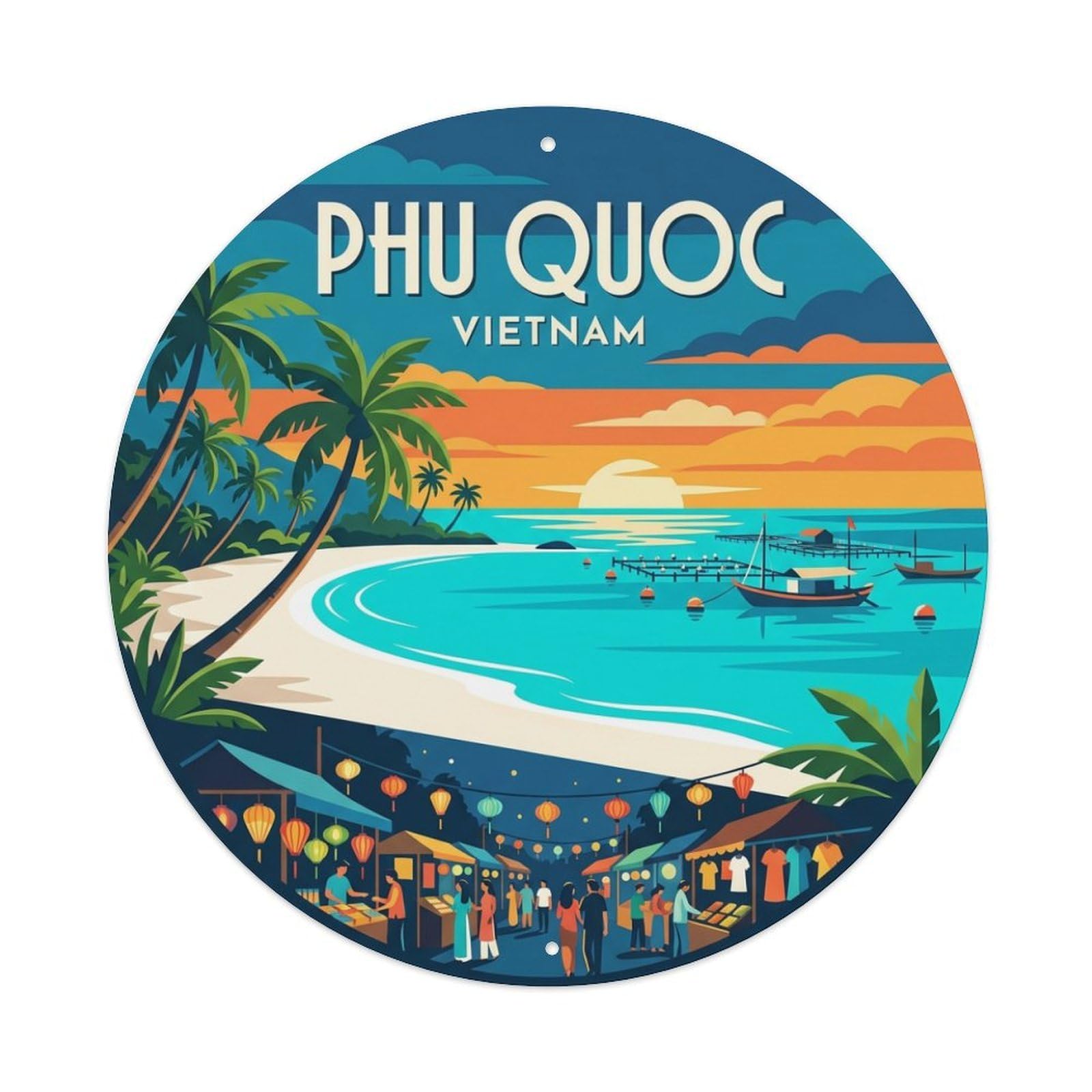 Galvaxio Style Retro Travel Vietnam Phu Quoc Metal Tin Sign