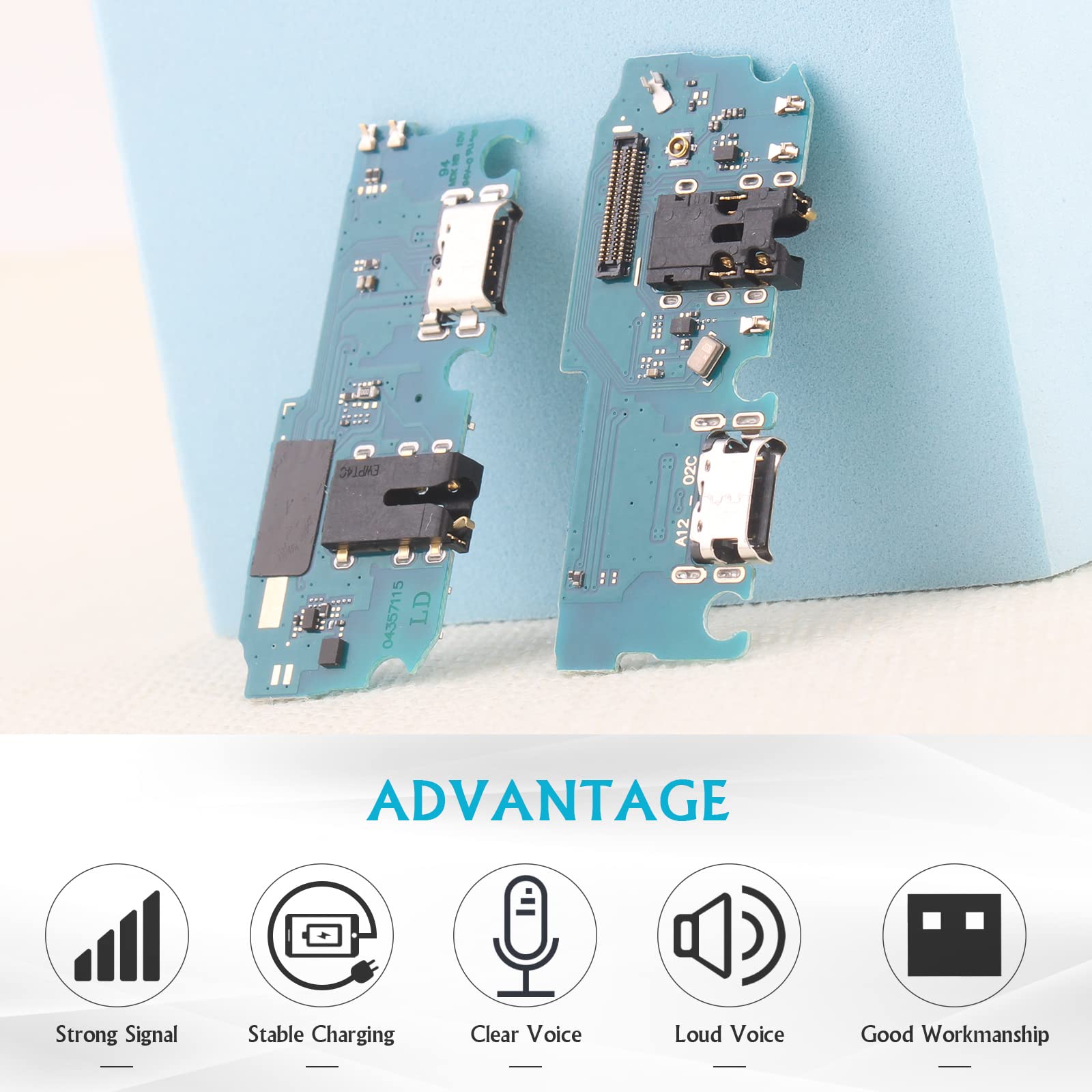 USB Charging Port for Samsung Galaxy A12 Dock Connector Charger Board Flex Cable Assembly Replacement for A125 with Kit