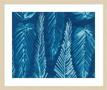Amanti Art Framed Wall Art Print 21x25 Cyanotype No.8 by Renee W. Stramel, Abstract Wall Art, Modern Contemporary Decor, Medium Poster Painting Artwork for Living Room, Bedroom, Bathroom, Kitchen,