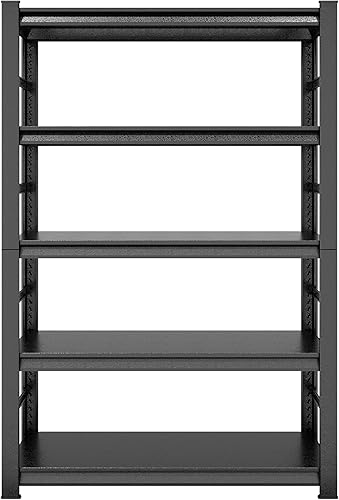 Miniatura 7 de Estantes de almacenamiento de 5 niveles, estantería de metal resistente, unidades ajustables y estante de almacenamiento, estante de cocina y