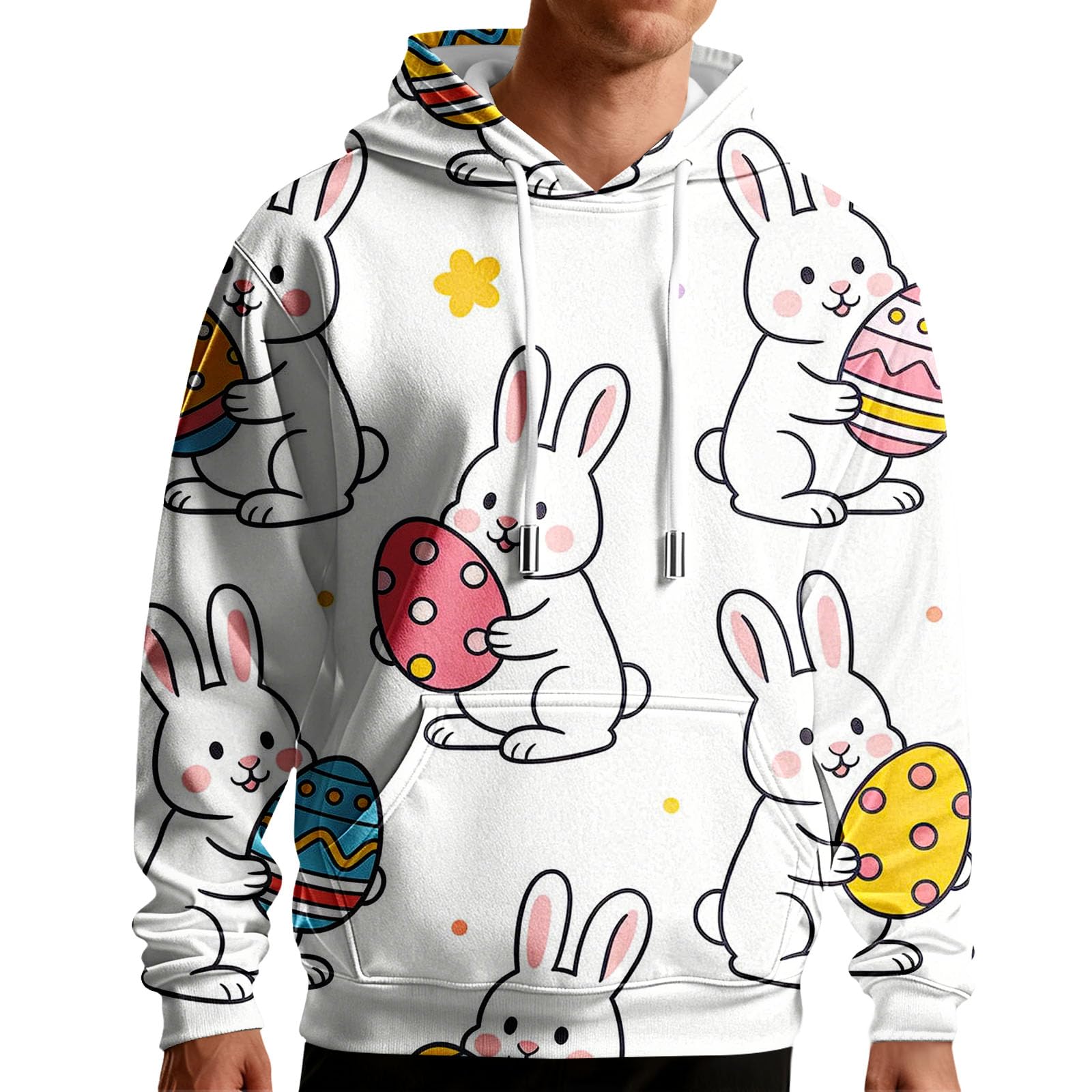 Sudadera para hombre bolsillo negra con capucha ajustable informal L 5