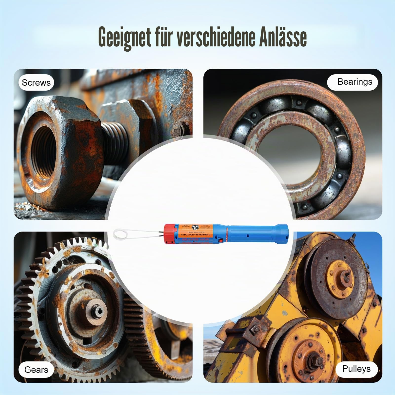 Induktionsheizgerät 1100W Induktionsheizgerät KFZ, Magnetisches Induktionsheizung-Set, 800℃ Induktions Heizgeräte Kfz mit 6 Heizspulen & Werkzeugkasten, zum Entfernen von Bolzen und Muttern