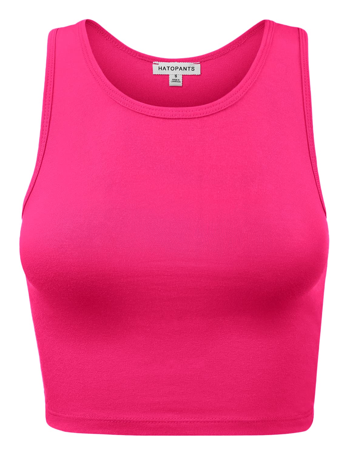 HATOPANTS Women Sleeveless Cami Crop Tank Tops Racerback High Halter Neck Shirts