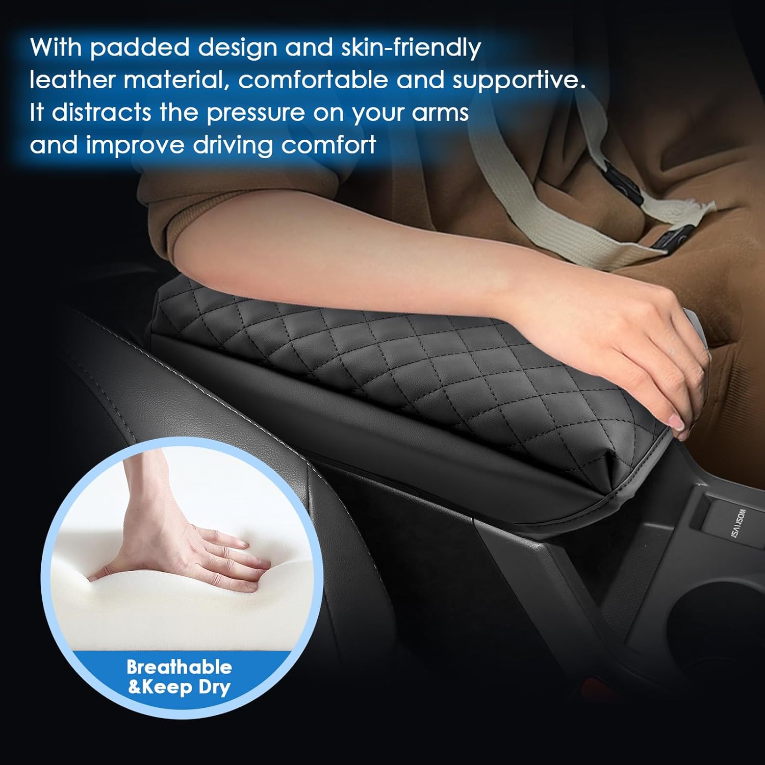2024 2025 2026 Crosstrek Accessories Center Console Cover for Subaru Crosstrek (Premium/Sport/Limited/Touring/Wilderness), Cushion&Comfy Leather Armrest Cover 2026 Crosstrek Accessories -Padded