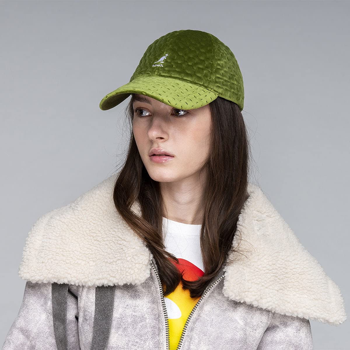 Kangol Dash Quilted Long Bill Cap Basecap Baseballcap Curved Brim Damen/Herren - mit Schirm Herbst-Winter Winter
