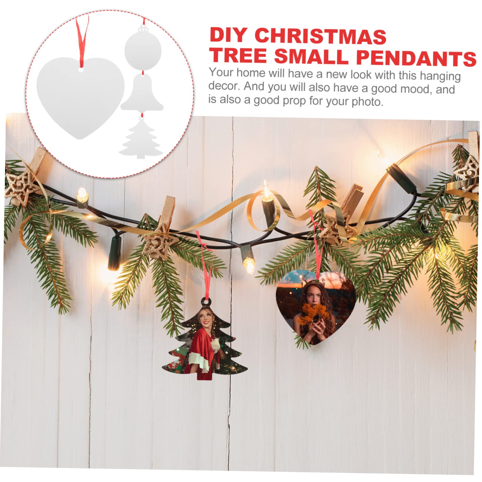 Zerodeko 4 Juegos Adorno De Sublimación De Aluminio Puerta Adornos para Arboles De Navidad Ganchos De Navidad Decoraciones Calcomanías Decoración Adornos Navideños Rellenables 4 Piezas X 4