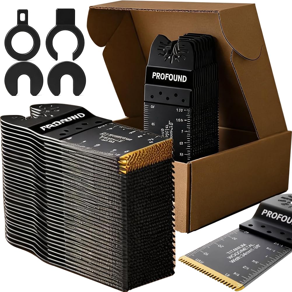 60 hojas de sierra oscilantes, cuchillas multiherramienta universales de titanio para madera, plásticos, metal, kits de herramientas múltiples de liberación rápida para Dewalt Ryobi Milwaukee Rockwell