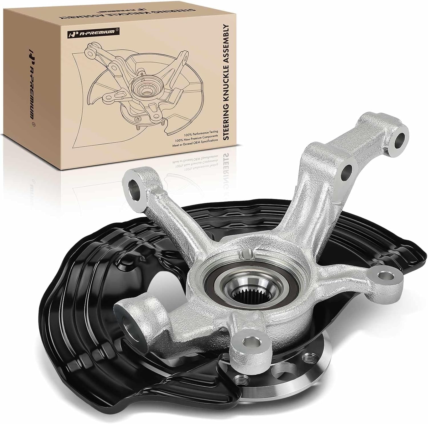 A-Premium Front Left Steering Knuckle & Wheel Bearing Hub Assembly Compatible with Mercedes-Benz CLA250 2015-2020, 2.0L, Driver Side