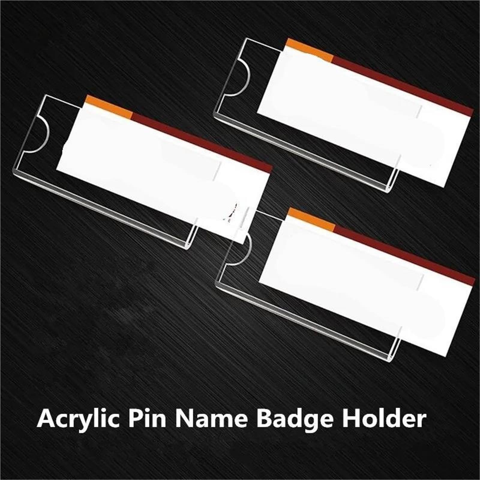 Badges Avec Clip et épingle Porte-Badge en acrylique avec Clip, 20 pièces, porte-badge d'identification, travail(60x20mm Magnetic)