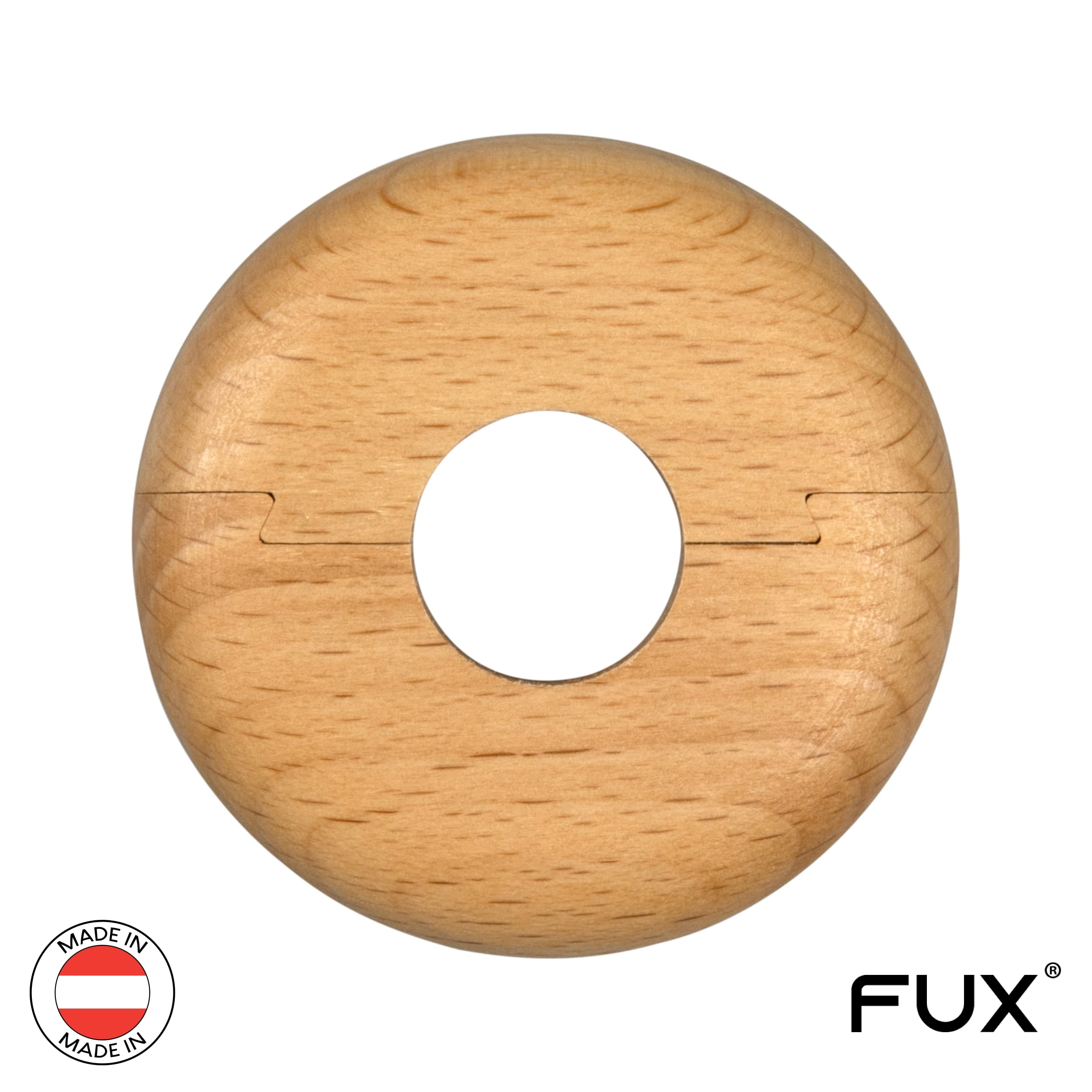 FUX 2 Radiator Pipe Covers Single Collars 19mm Oak Wood - Heater Covers - Floor Rings - Image 3