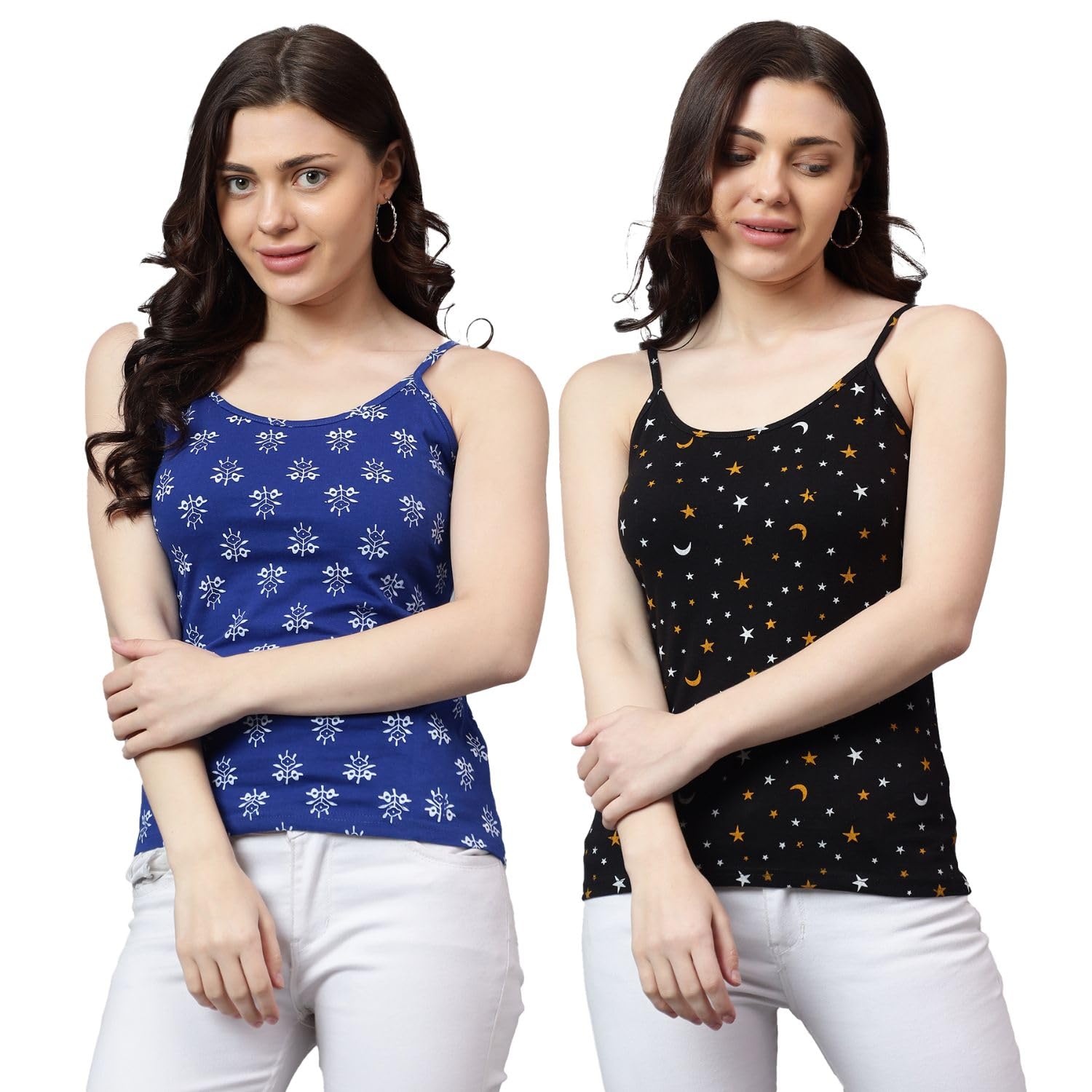 diaz Women's Super Combed Cotton Rib Fabric Tank Top with Stay Fresh Treatment (Pack of 2)-picture-35