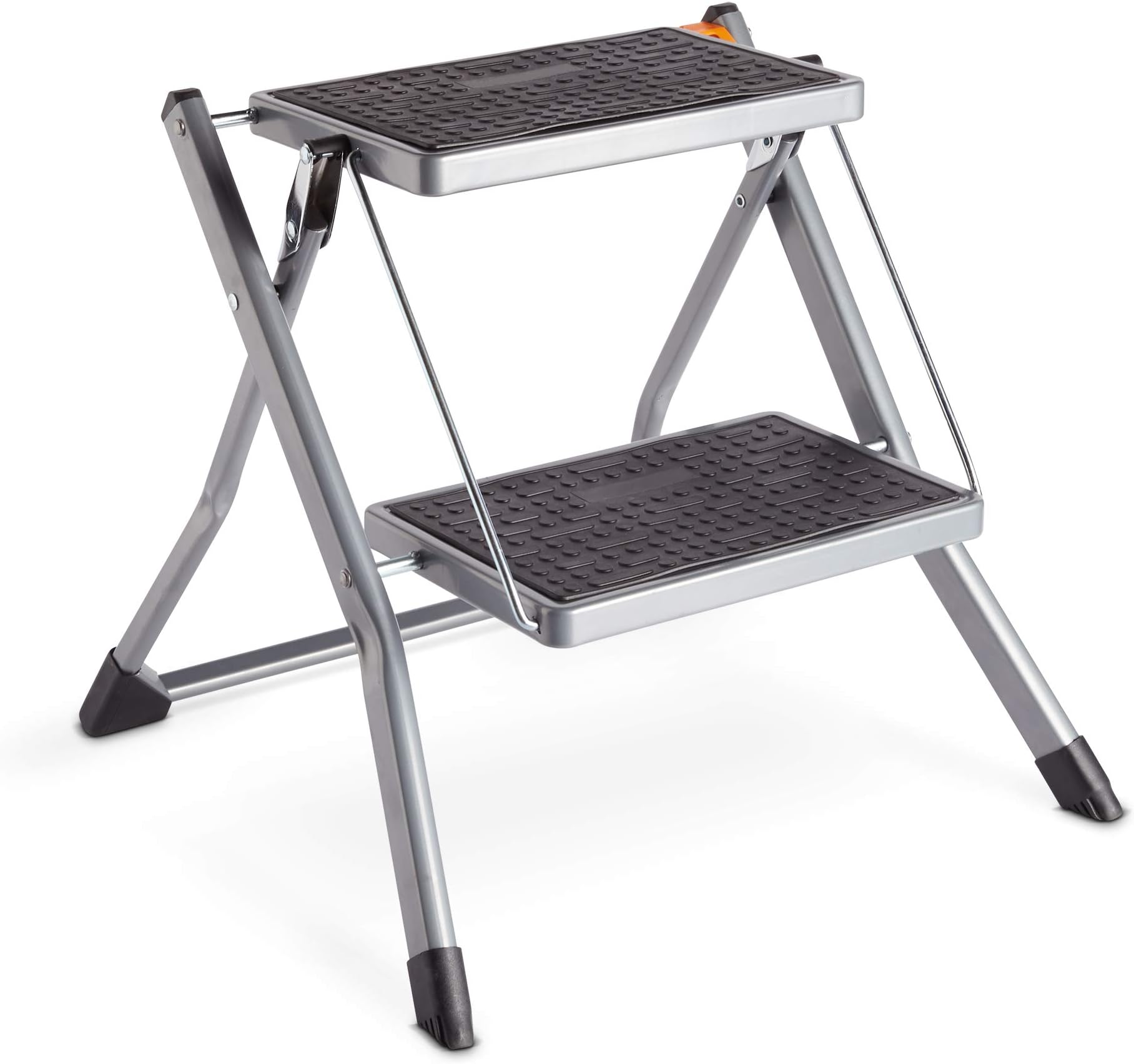 VonHaus 2-Step Stool – Anti Slip Feet – Easy to Store Foldable Design – Ideal for Home/Kitchen/Garage
