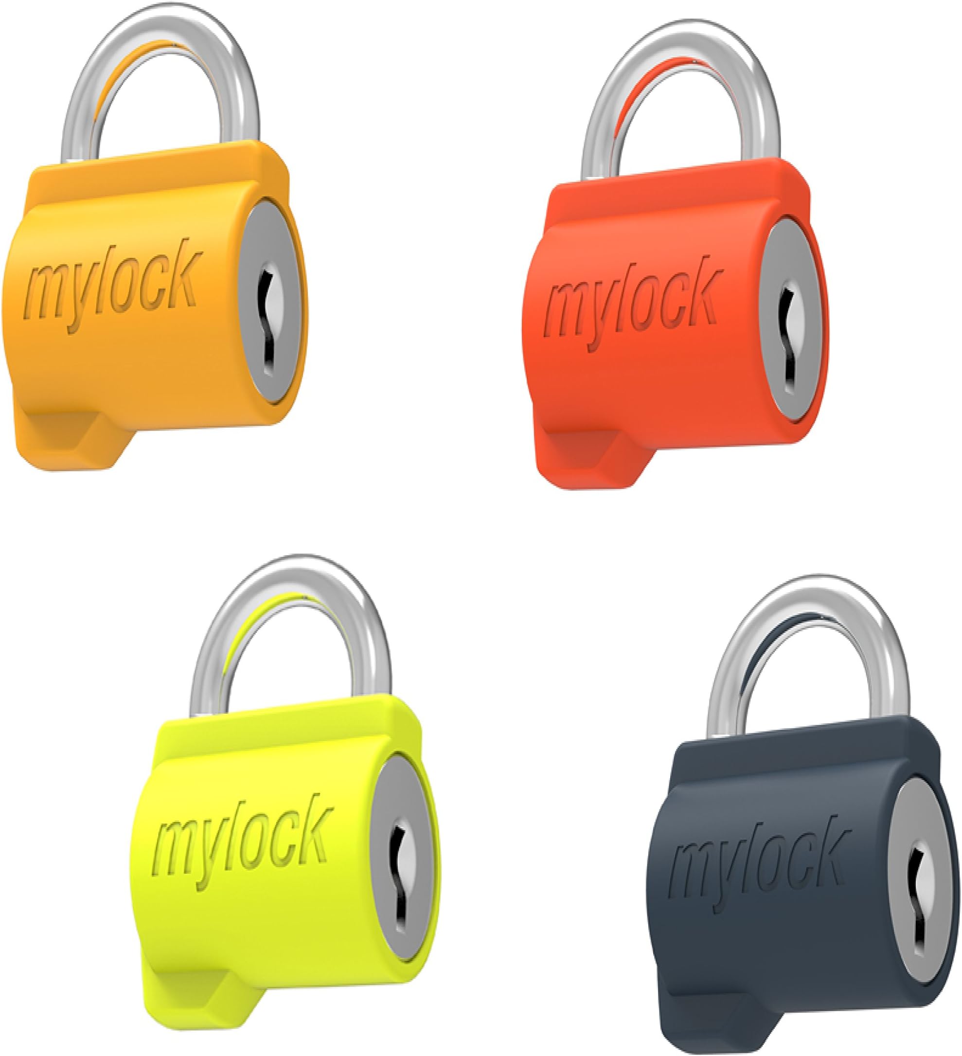 Godrej Locks I Mylock Candy I Bag Lock I 2 Keys I Abs Body I 2 Key Lock I Red, Green, Blue, Yellow, Painted Finish I 1 Year WarrantyI Pack of 4