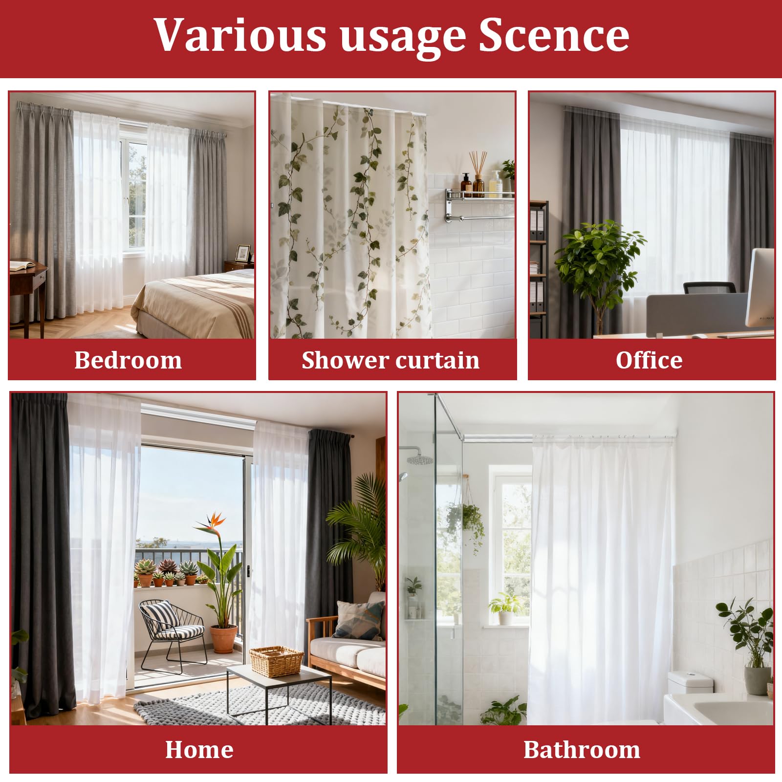 Binario Tenda Soffitto Autoadesivo, 9 * 33cm/300cm Soffitto Tenda Track Kit, Monte Soft Finestre Binario per Divisore per Stanze, Camper, Tende da Doccia, Camere da Letto e Finestre