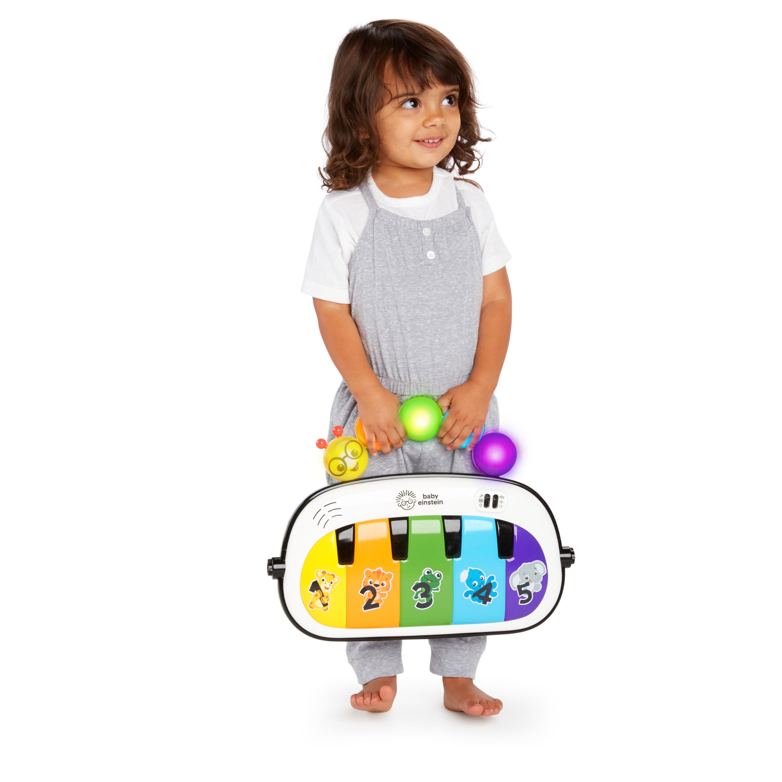 Baby Einstein, Tapis Musical D’Éveil pour Bébé 4 en 1 Kickin' Tunes avec Piano, 70+ sons, 25+ min de musique et lumières, arche de jeu,7 jouets d'activité amovibles, 4 langues, dès la naissance