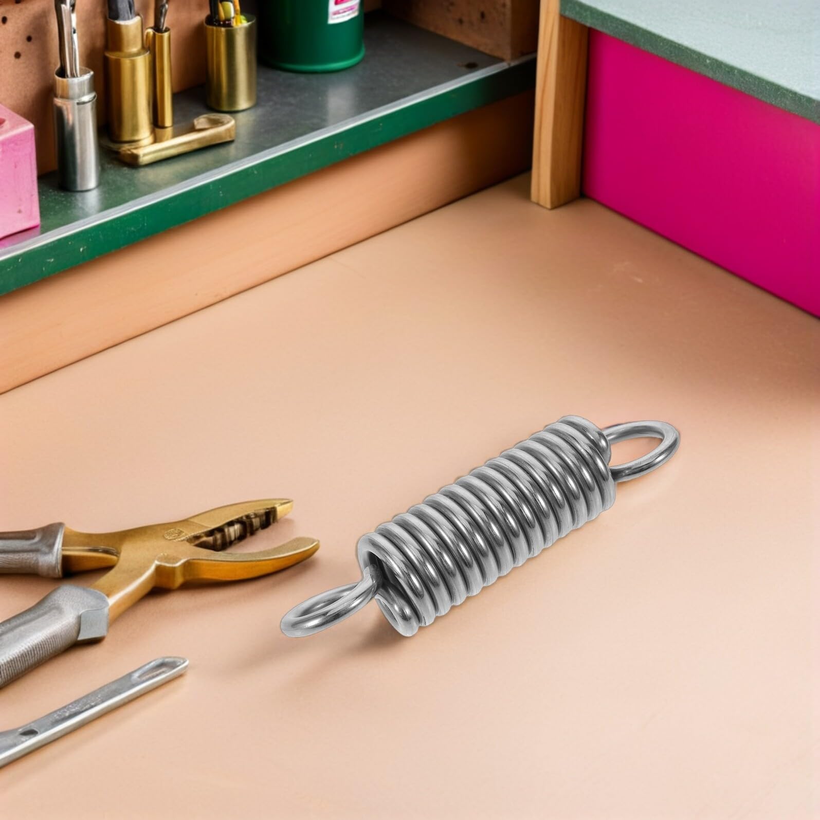 UPKOCH Resorte para Columpio de Porche de Acero Inoxidable 304 Muelle Antichoque de 6 MM Grosor y 150 MM Longitud Extensión para Hamacas y Sillas Colgantes con Ganchos Giratorios