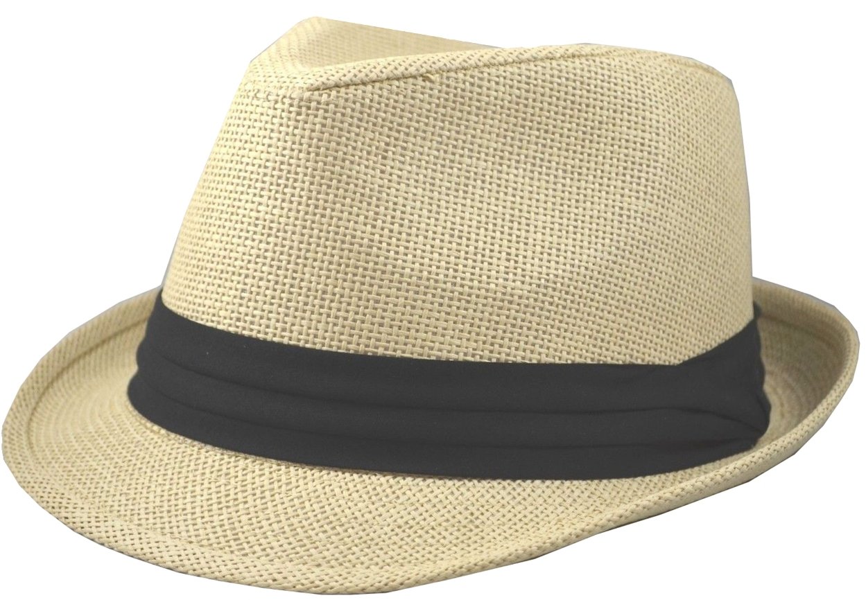 Nayt Men's Straw Fedora Natural 62cm 2XL