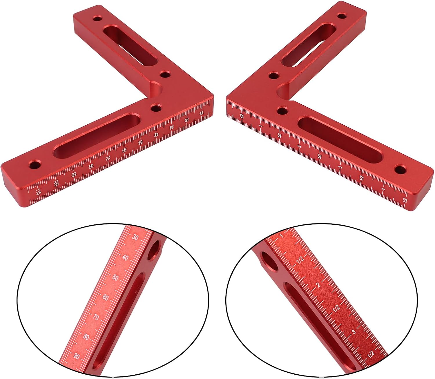 90 Degree Positioning Squares, 2Pcs Premium Aluminum Alloy Right Angle Clamps & Corner Clamping Squares for Woodworking, Picture Frames, Cabinets & DIY Projects