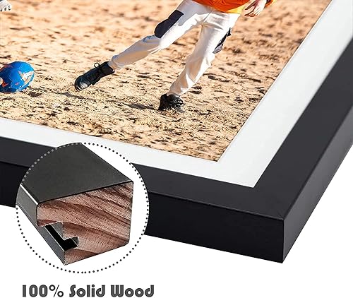 Vista 163 de Golden State Art, Juego de 2 portarretratos de madera blanca de 12 x 17 pulgadas, paspartú blanco para fotos de 8 x 10 y 5 x 7 pulgadas, vidrio