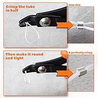 Vista 4 de Mini alicates para engarzar cuentas de 5 pulgadas, herramientas para engarzar cuentas con mandíbula doblada, 2 muescas para hacer joyas, herramienta