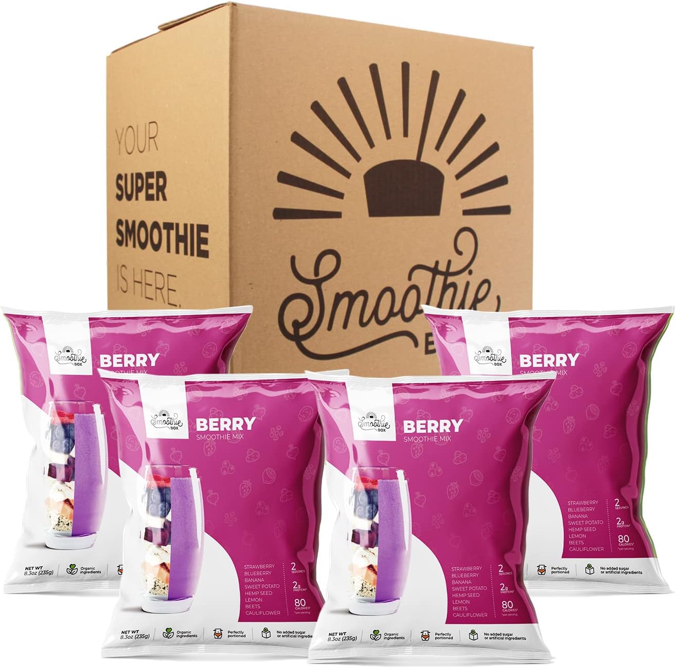 SmoothieBox - Blender Ready Frozen Smoothie Pouches (Berry)