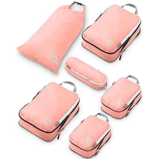 Compression Packing Cubes Set for Travel - Lightweight, Durable Clothes Organizer for Carry-On Luggage and Suitcases by TRIPPED Travel Gear