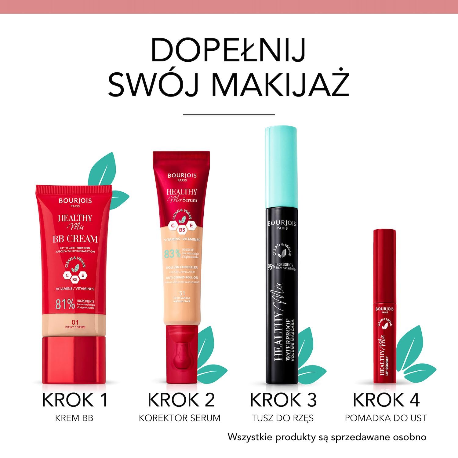Bourjois Healthy Mix kryjący krem BB z kompleksem witamin C, E i B5 nr 01 Ivory, 30 ml