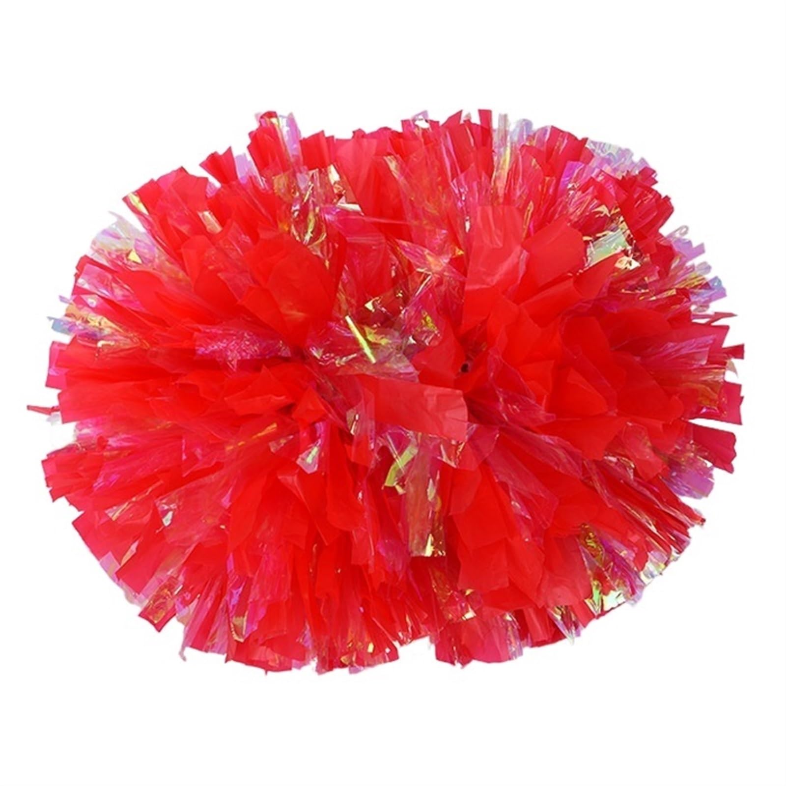 Cheerleader Pom Poms 2pcs Plastic Cheerleader Pom Poms Girl Cheer Refueling Props Cheerleading Baton Handle NonFading Pompoms(Red,30cm)