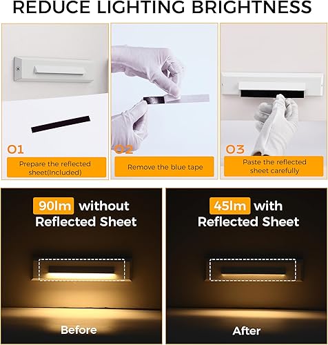 Miniatura 4 de CLOUDY BAY Paquete de 6 Luces LED de bajo voltaje de 12-24 V para escalones al aire libre, 2.5 W, luz elevadora de escalera, accesorios de