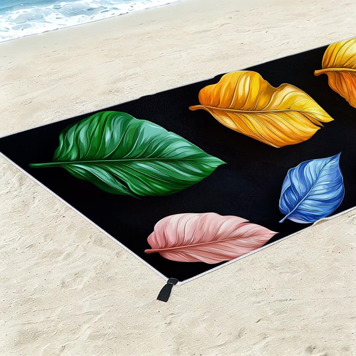Ręcznik plażowy z mikrofibry, duży ręcznik plażowy 100 x 220 cm, 2 sztuki, damski ręcznik gimnastyczny szybkoschnący, odporny na piasek ręcznik z mikrofibry, lekkie ręczniki gimnastyczne na prezent