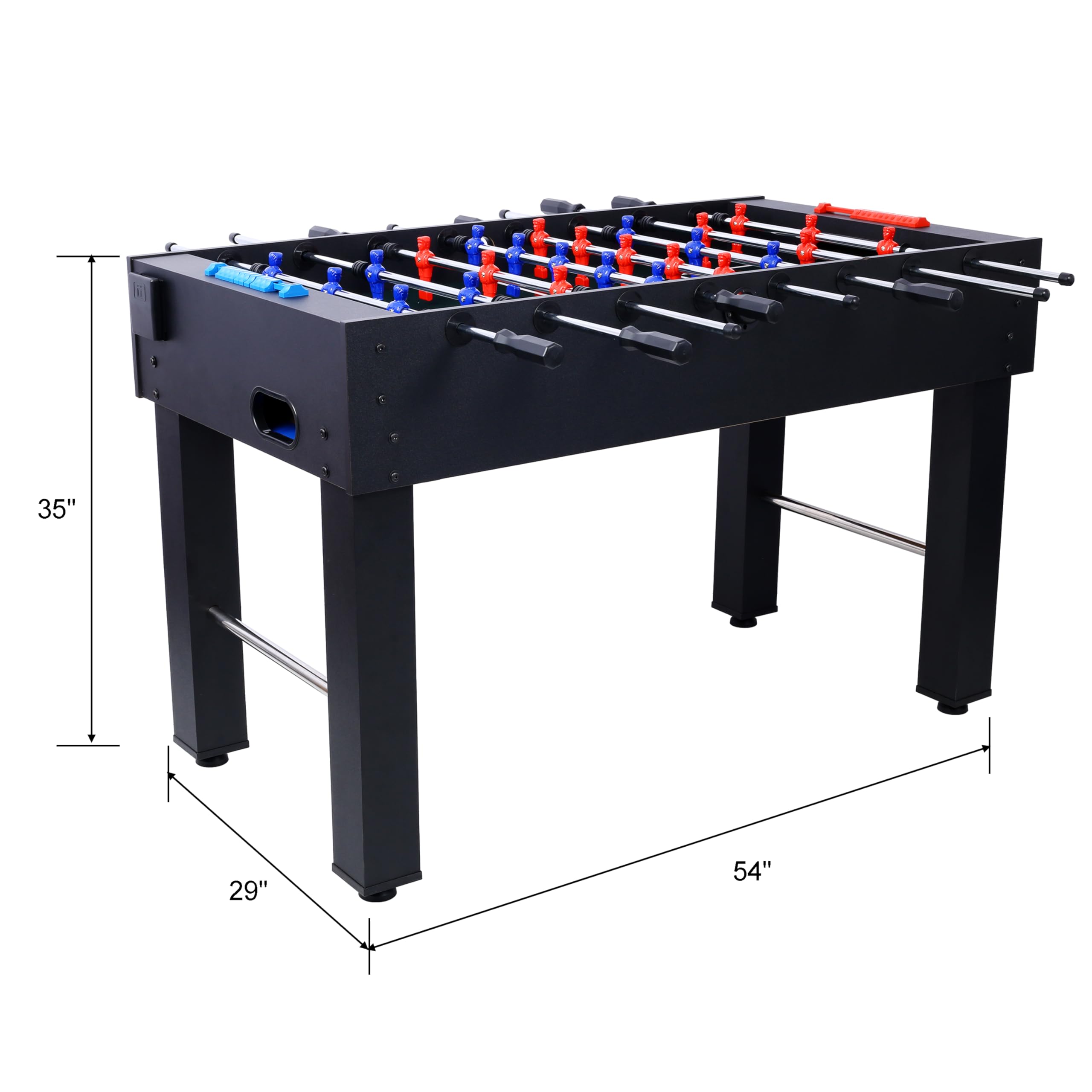 Foosball Table, Foosball Table Adult Size, 54 inch Standard Size Foosball Table, Indoor Full Size Foosball Table for Home, Family, and Game Room, Soccer with Foosball Table Set, Black