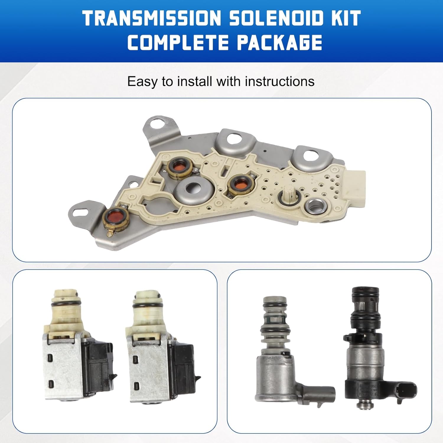1set 4T40E 4T45E Automatic Transmission Solenoid with Control Board Transmission Solenoid Kit Set Replacement for Chevy Cobalt HHR Malibu Pontiac Saturn L300 2004-On