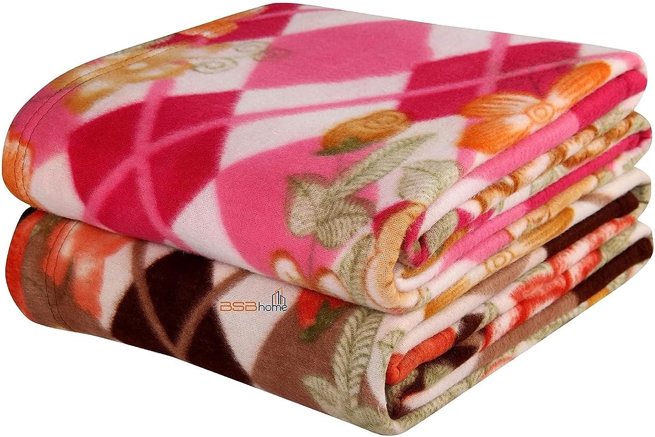 All Season Multipurpose Polar Fleece Single Bed Printed Assorted Multicolor Light Weight Blanket (Set of 2, 90 x 60 inches)(Skin Friendly) - Prime Collections