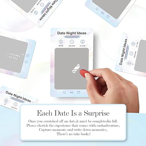 Miniatura 5 de 40 Ideas de citas nocturnas para parejas, Tarjetas aventureras para rascar para juegos de pareja, Ideas de regalos de aniversario de boda para él,