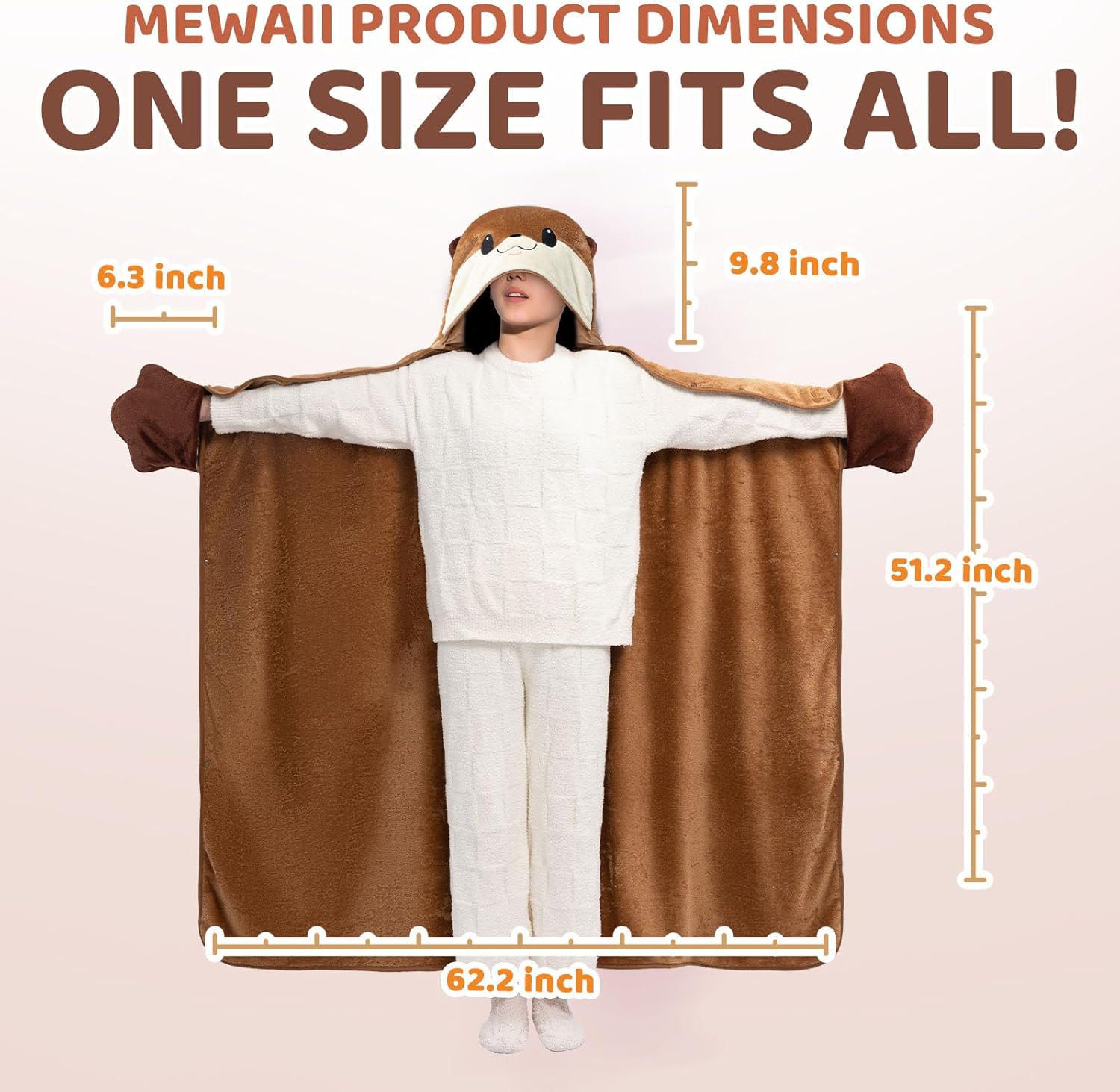 Mewaii Ultimate Softness Wearable Otter Blanket Hoodie – Expertly Designed for American Body,Full Coverage with Easy Movement,Oversized Warm and Cozy Flannel Blanket, Otter Gift for Women and Men - Image 2