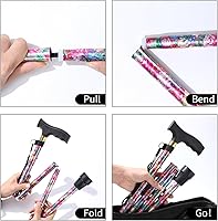 Vista 6 de Walking Cane ATMTV Cane for Woman Mobility & Daily Living Aids 5-Level Height Adjustable Walking Stick Comfortable Plastic T-Handle Portable