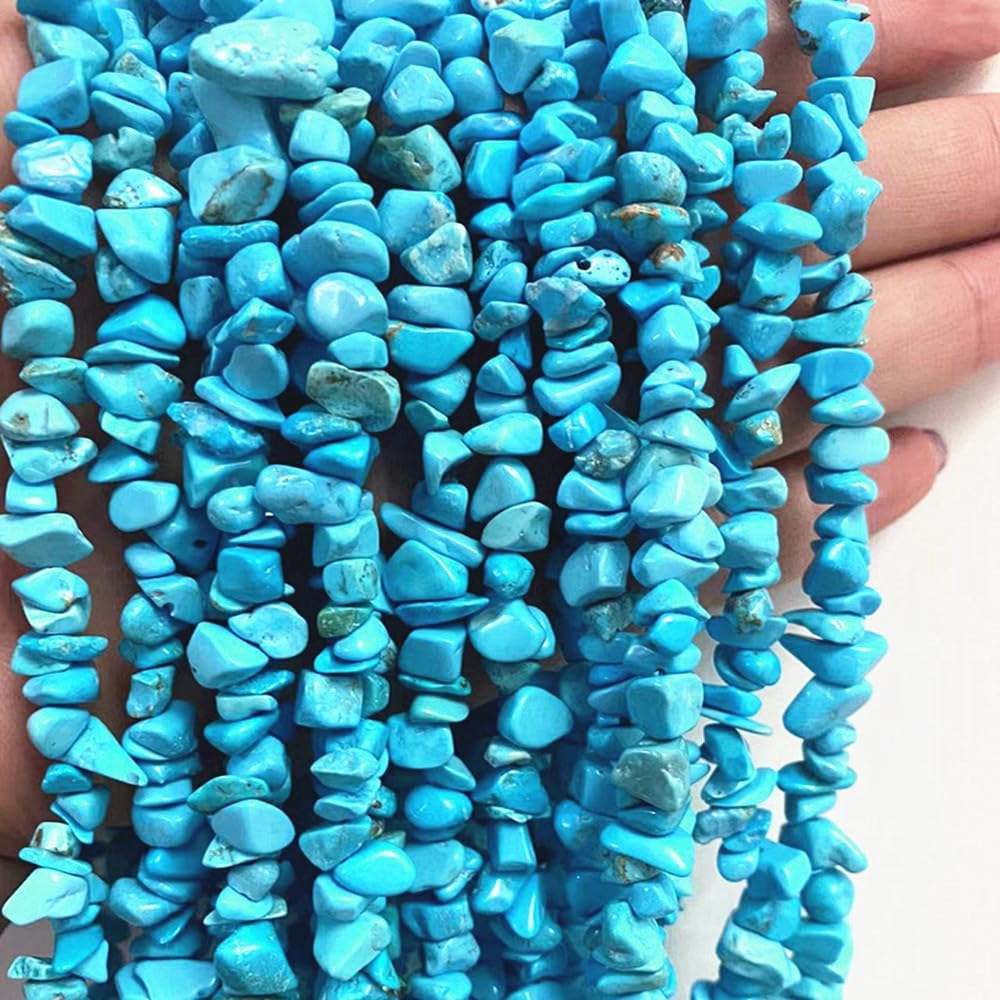 3-5mm Natural Blue Turquoise Gemstone Chips Loose Beads Semi Precious for Jewelry Making DIY Handmade Craft Supplies 1 Strand per Bag Approxi 32" - Image 6